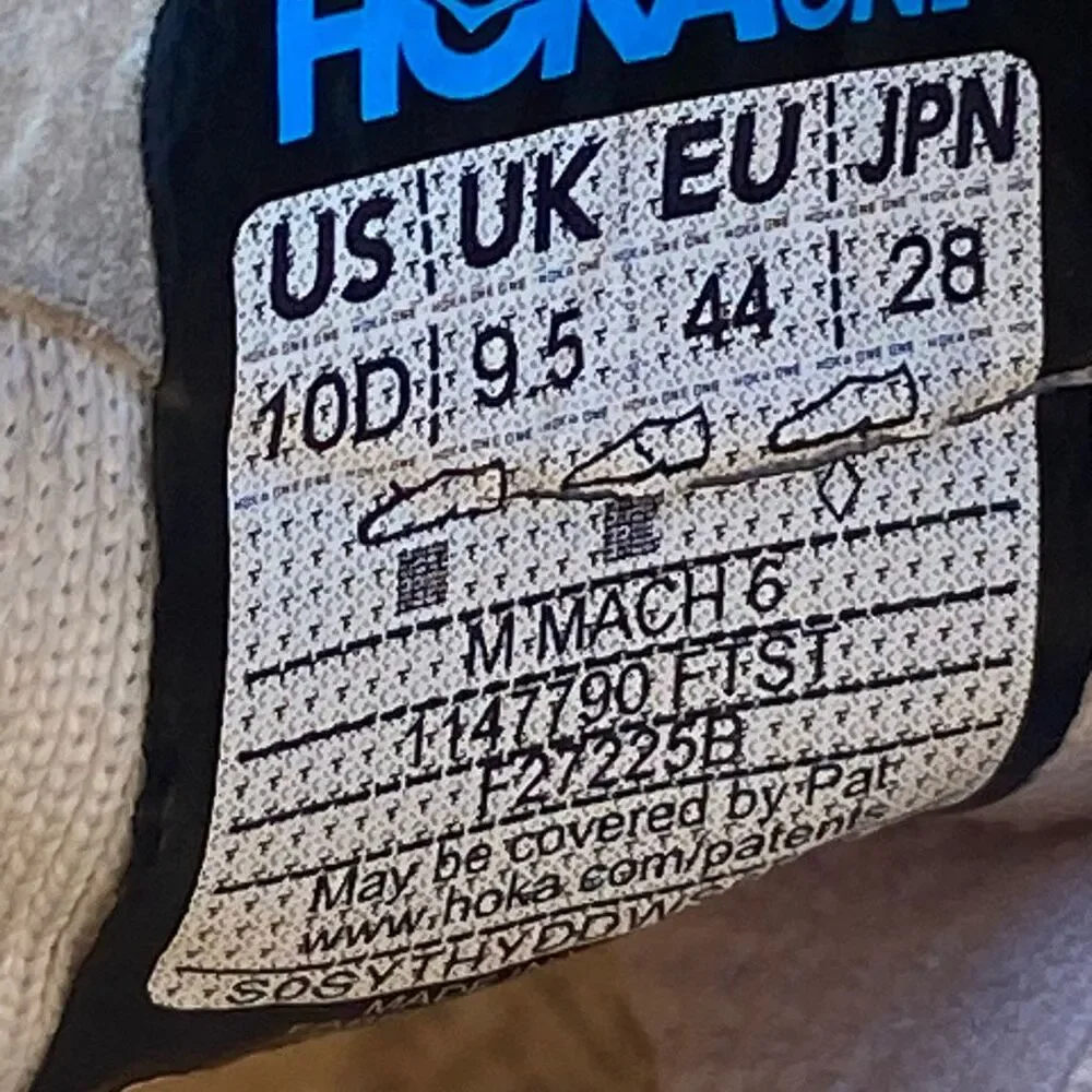 HOKA ONE ONE MACH 6 - Men’s Running Shoes - SIZE 10D